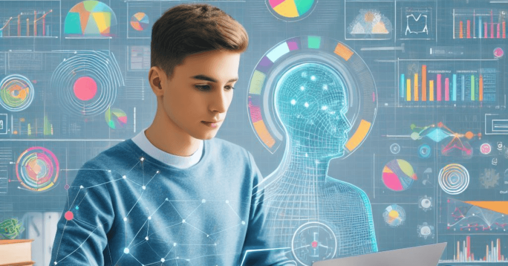 An image of a person making use of AI when learning